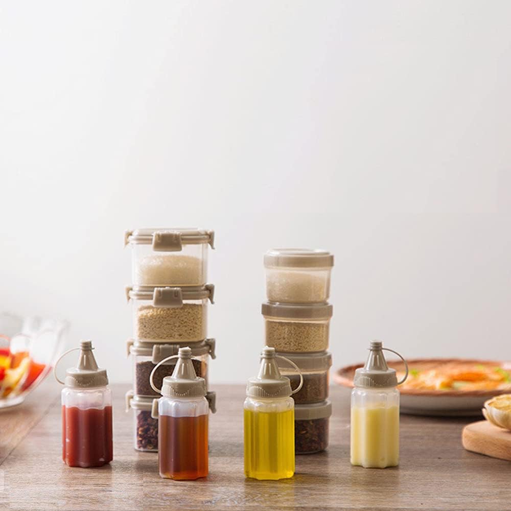 12-Piece Set of Mini Plastic Sauce Squeeze Bottles
