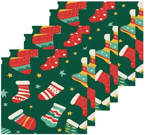 Festive Xigua Christmas Socks Washcloths