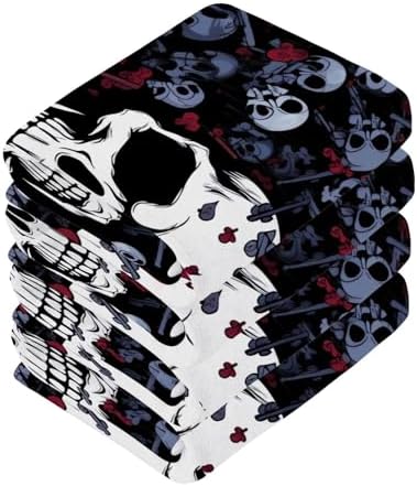 Yettasbin Skull Washcloth 2-Pack Perfect for Grooming 12x12 inches
