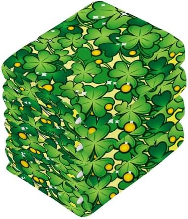 St Patricks Day Shamrock Soft Absorbent Washcloth Set of 2