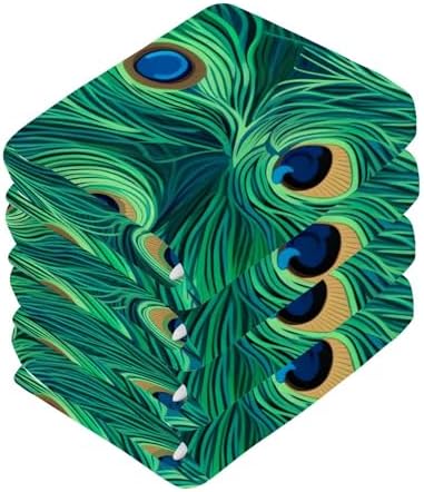 YETTASBIN Peacock Feather Washcloths 2 Pack 1
