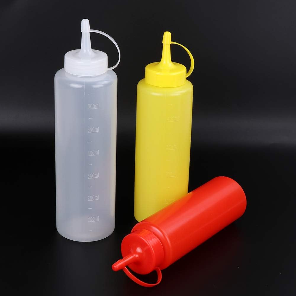KMEIVOL 3-Piece Condiment Squeeze Bottles Reusable BPA-Free