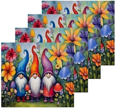 Flower Gnome Washcloth Set Reusable Soft and Absorbent