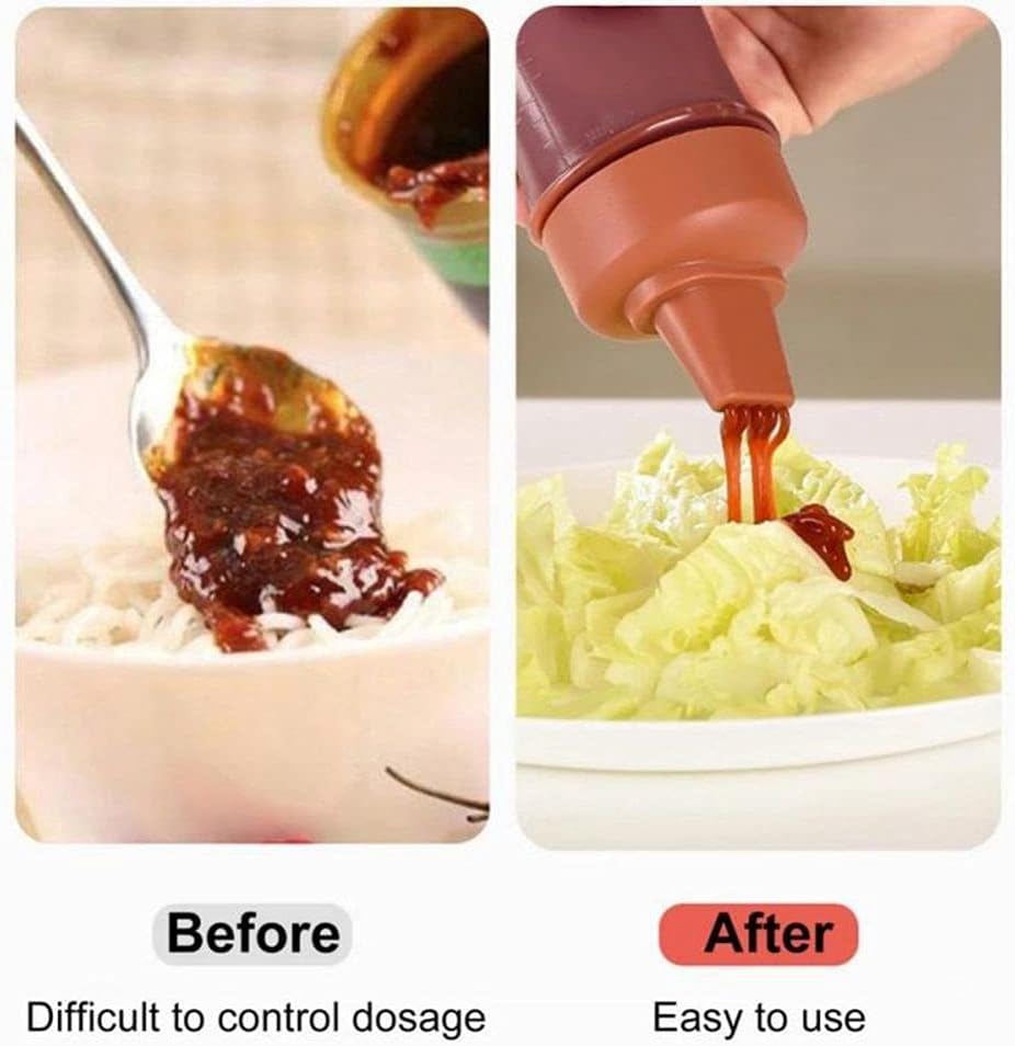 Refillable Condiment Squeeze Bottle with Lip 5-Hole Nozzle