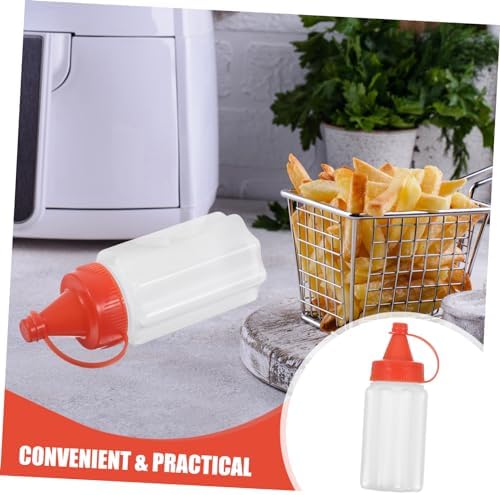 Set of 4 Condiment Squeeze Bottles for Salad Dressing and More