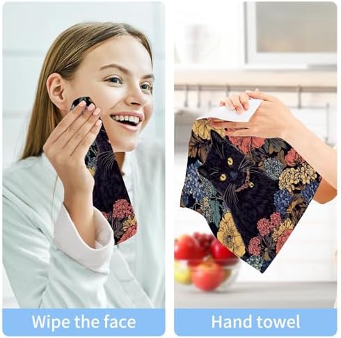 Fast Drying Xigua Black Cat Washcloth Set for multi-functional use