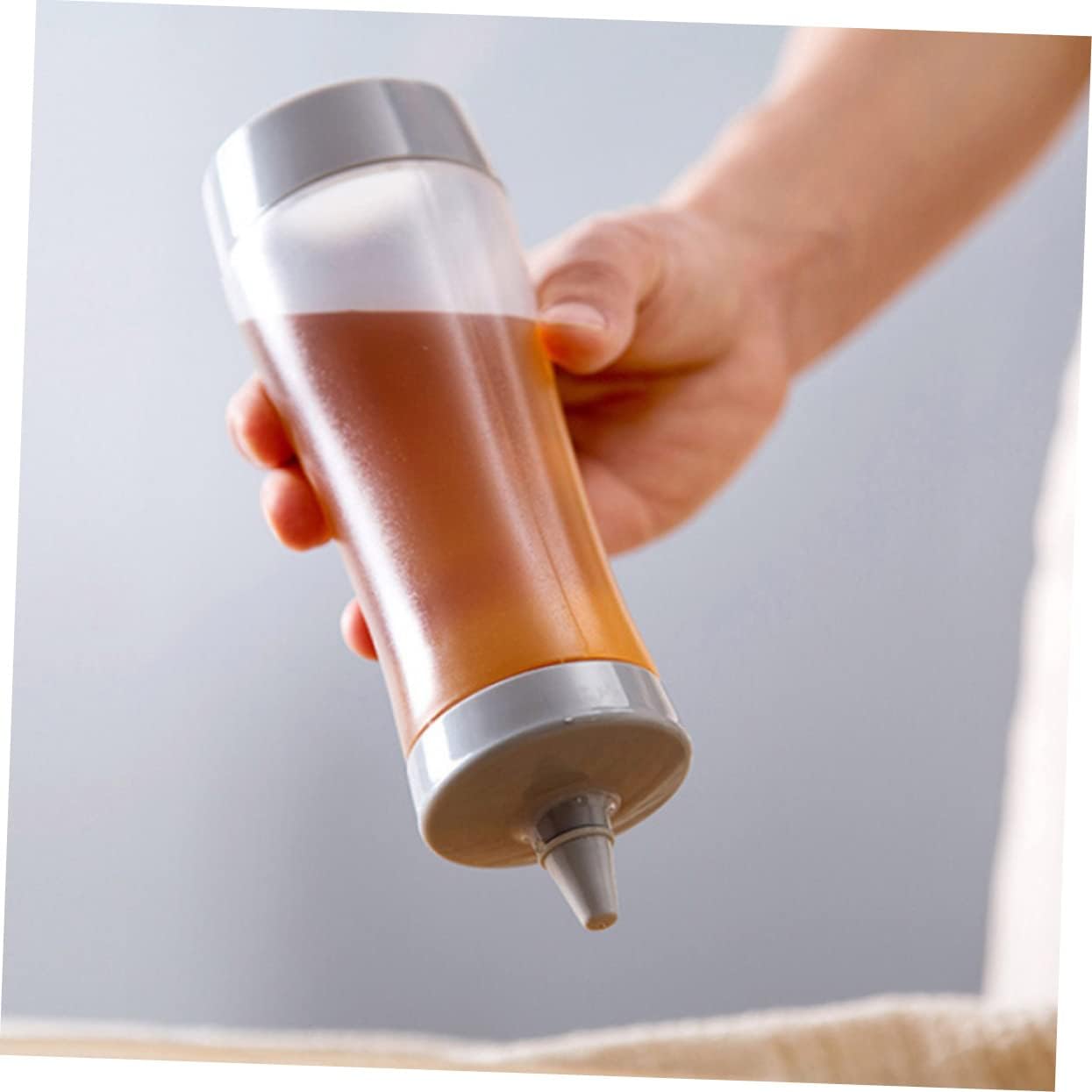 Mikinona Squeeze Bottle 350ml Reusable Leakproof TranslucentCondiment Dispenser