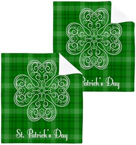 St Patricks Day Clover Washcloth 2-Pack Soft Reusable