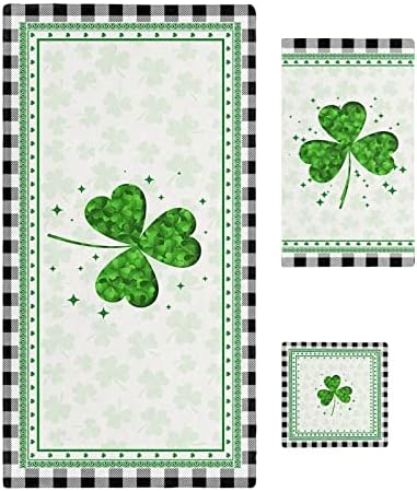 St Patricks Day Shamrock Bathroom Towels Soft Quick-Dry Perfect for Relaxation