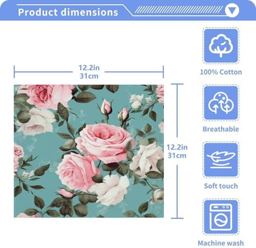 Pretty Rose Pink Reusable Washcloth Set Soft Cotton Face Towel