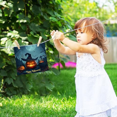 Halloween-Friendly pumpkin face towel 12x12-inch soft absorbent washable