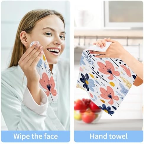 Cartoon Flower Washcloth Set x2 Perfect for Home Travel