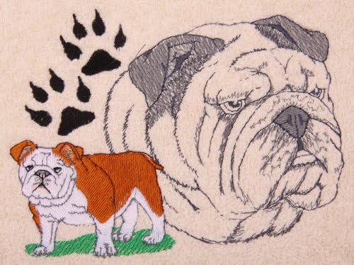 Big Black Horse 3-Piece Bath Towels Set with Embroidered bulldog