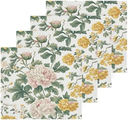 Xigua Peonies Washcloths Set of 2 - 12 x 12 Inch