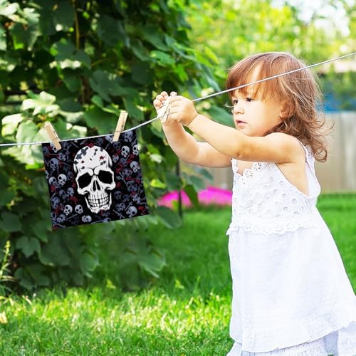 Yettasbin Skull Washcloth 2-Pack Perfect for Grooming 12x12 inches