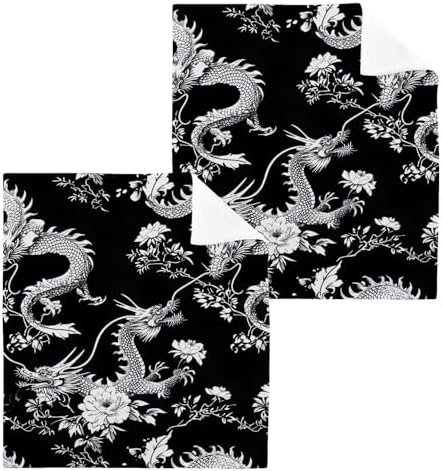 Elegant Chinese Dragon Washcloth Set for Babies