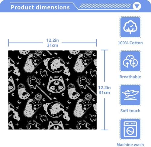 Halloween Cat Washcloth Set for Wash Drying and Cleaning
