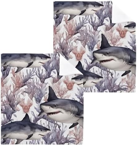Perfect Family Shark Washcloth 2-Pack for Bath Gym and More