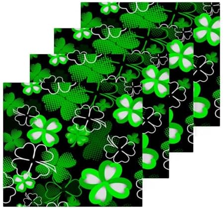 St Patricks Day Clover Washcloth Set - Soft Absorbent Face Towels