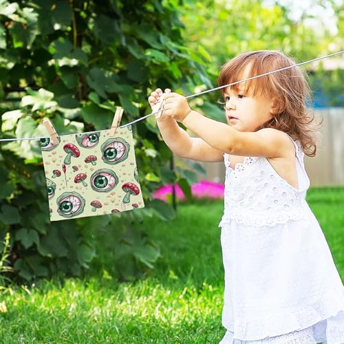 Xigua Green Eyeball Washcloths Set of 2 12x12 Inch