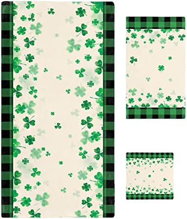 St Patricks Day shamrock bathroom towel set
