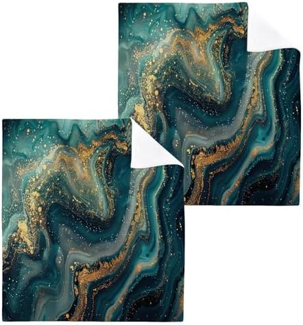 Green Marble Washcloth 2-Pack