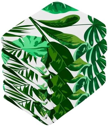 Tropical Green Palm Pure Cotton Washcloths 2-Pack