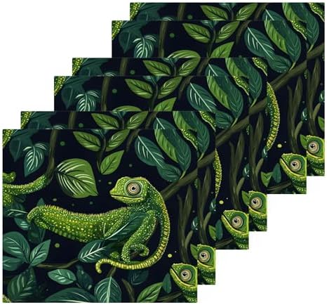 Xigua Green Chameleons Washcloths Set 2-12 X 12 Inch