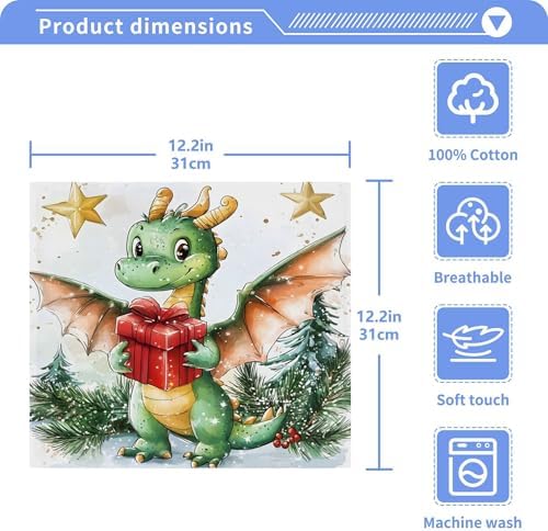 Cute Dragon Fast Drying Multi-Purpose Washcloth Set Perfect for Home Travel