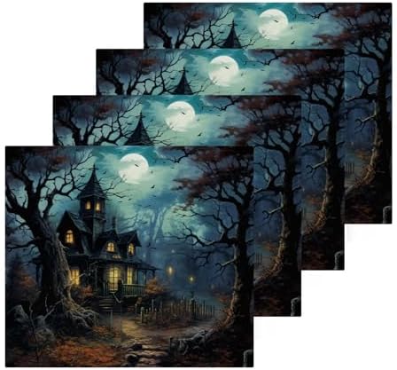 YETTASBIN Halloween Castle Washcloths 2 Pack
