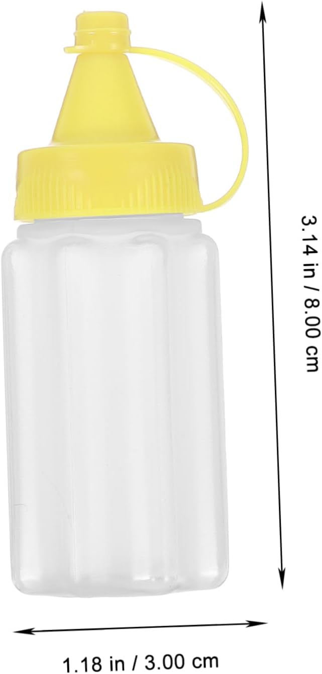 4pcs Reusable Condiment Squeeze Bottles for Ketchup Mustard Honey and Salad Dressings