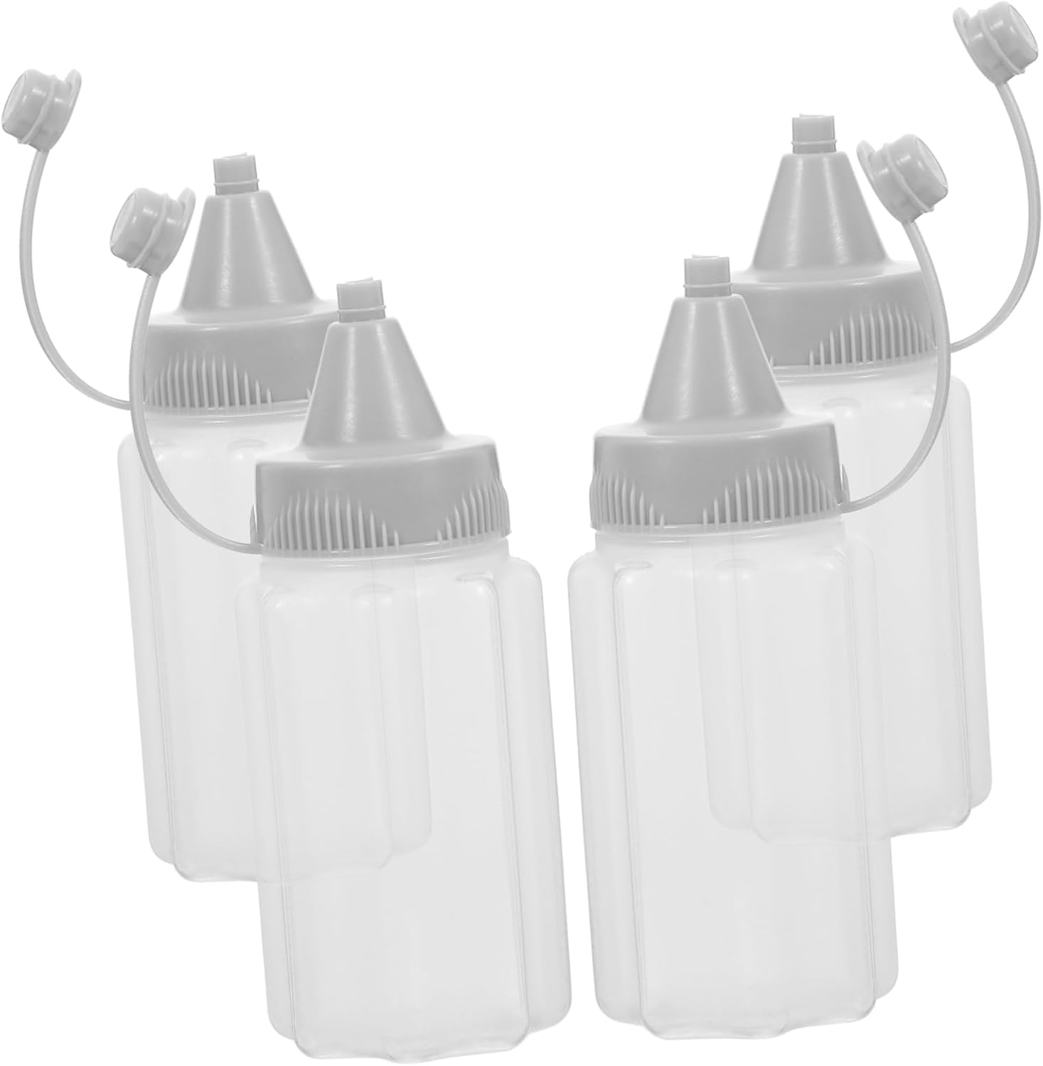GRIRIW 20 Pcs Dark Grey PP Condiment Squeeze Bottles