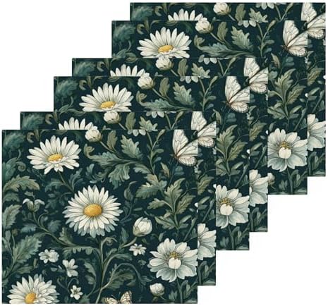 Xigua Daisies and Chrysanthemums Washcloths Set of 2