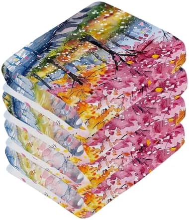 Painting Tree Baby Face Towels Soft Absorbent and Reusable