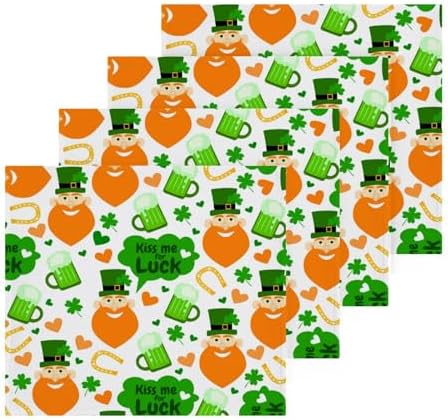 St Patricks Day Soft Absorbent Washcloth 2-Pack Classic Green 12x12 Cotton