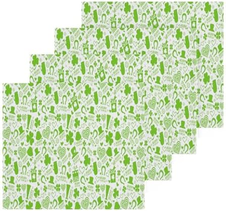 St Patricks Day Clover Washcloths Soft AbsorbentReusable Towels for Baby Adults