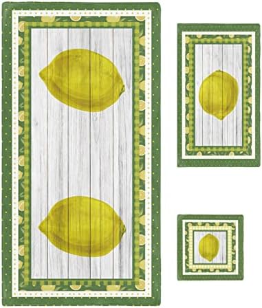 Start Your Summer with Shine-Home Lemon Polka Dot Buffalo Check Towels Set