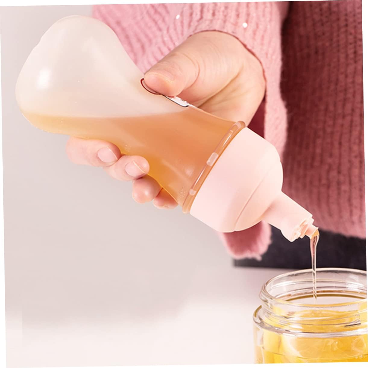 2Pcs 350ml Squeeze Condiment Bottles wScale for Kitchen Use