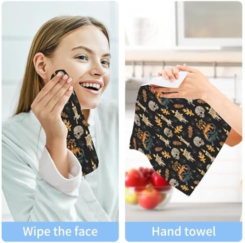 Trick or Treat Halloween Skull Washcloth Set