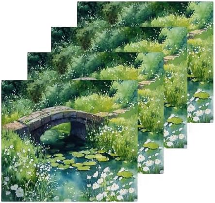 Xigua Watercolor Landscape Washcloth Set