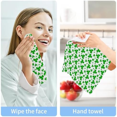 St Patricks Day Clover Washcloth Set 2-Pack