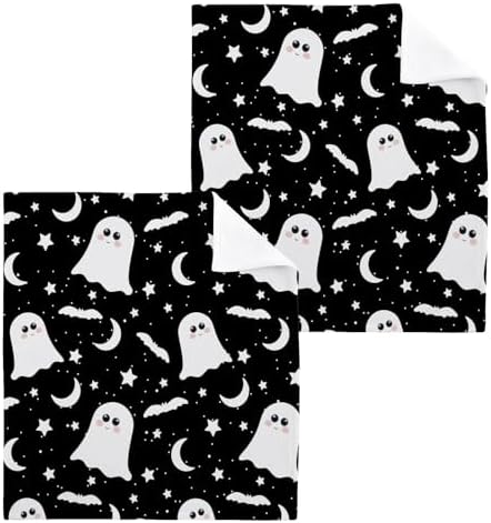 Halloween Ghost Washcloth Set - Soft Reusable Baby Face Towels