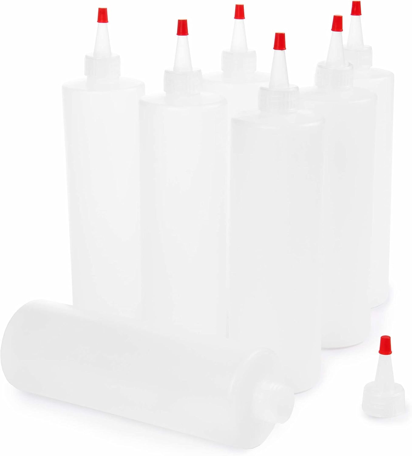 7-Pack Squeeze Bottles Resealable Clear Dispensers