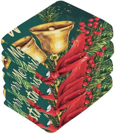 Xigua Christmas Golden Bells Washcloth Set
