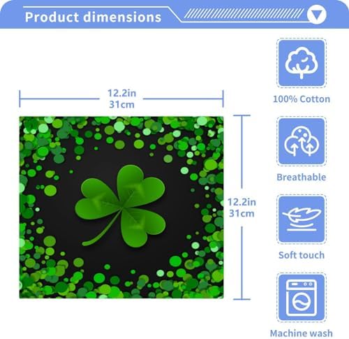 YETTASBIN St Patricks Day Shamrock Washcloths 2 Pack 1