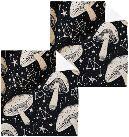 Mushroom Washcloths 2 Pack Soft Absorbent Towels