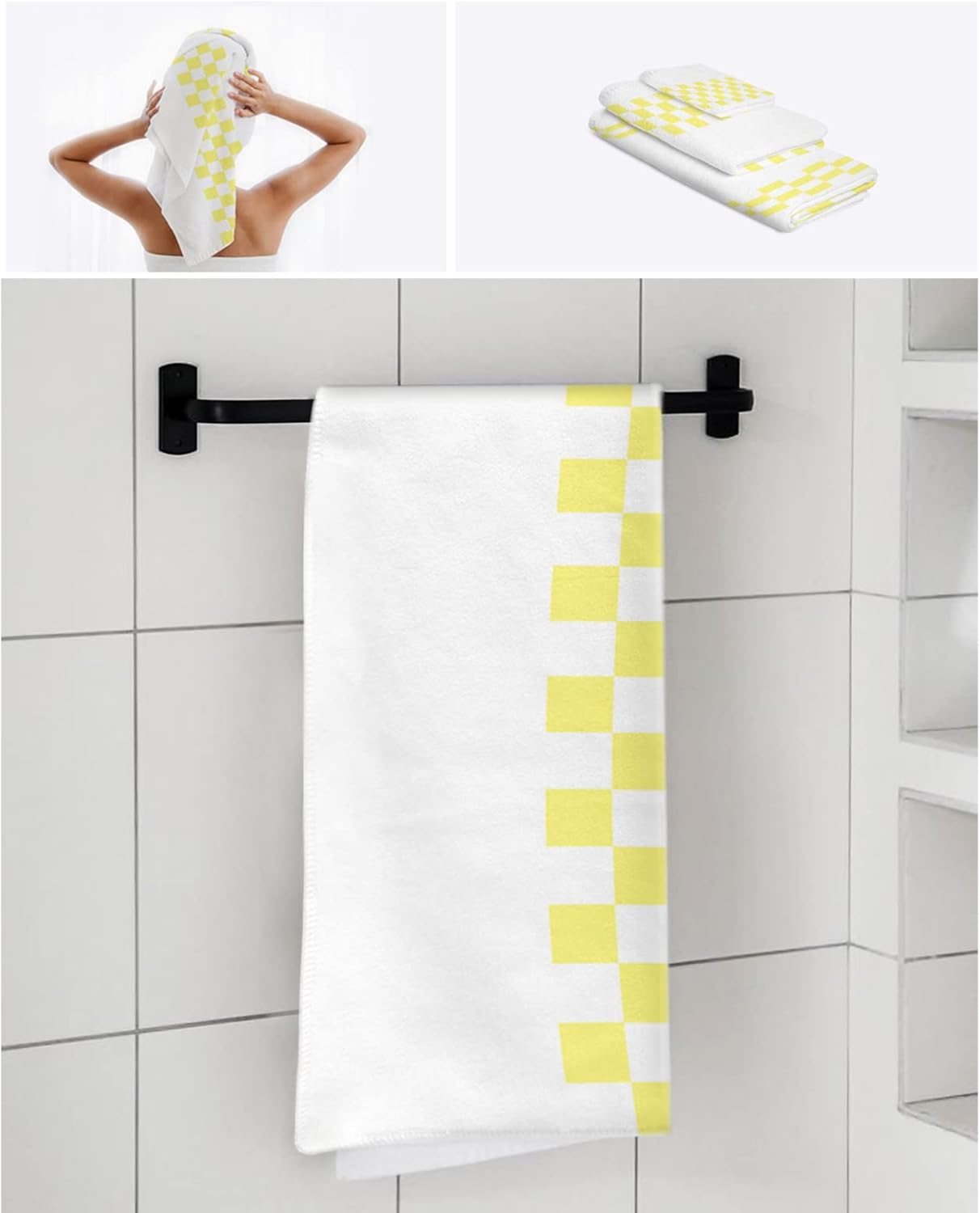 High-Quality Abstract Lattice Towels Set