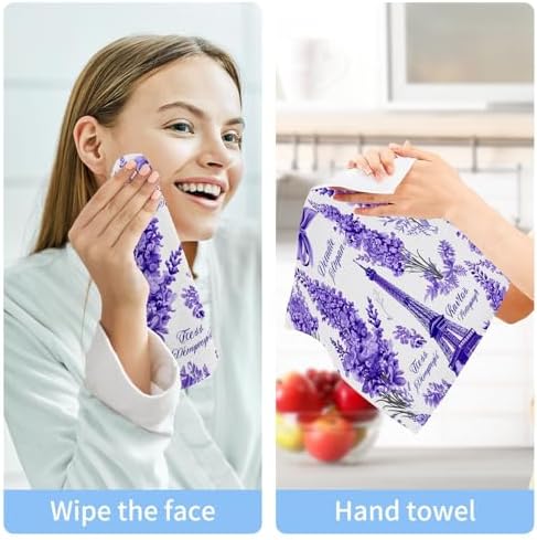 Lavender Washcloth 2-Pack Soft Absorbent Reusable Perfect Size