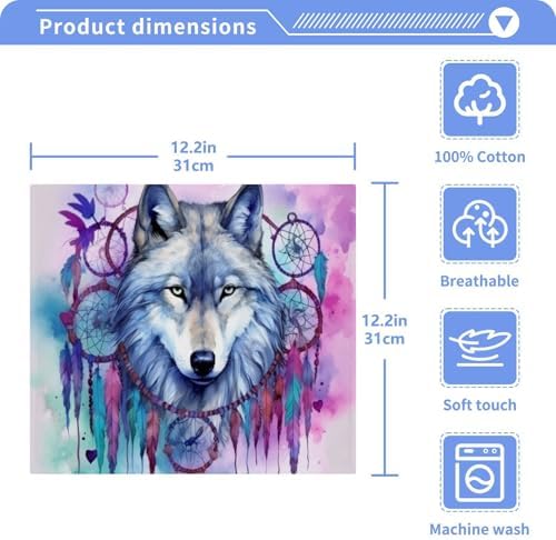 YETCAS Bin Wolf Washcloth Set