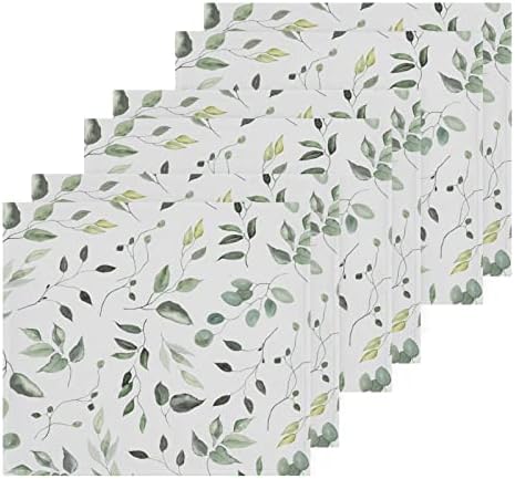 Kigai Green Leaves 12x12 Cotton Washcloth Set for Bathroom More